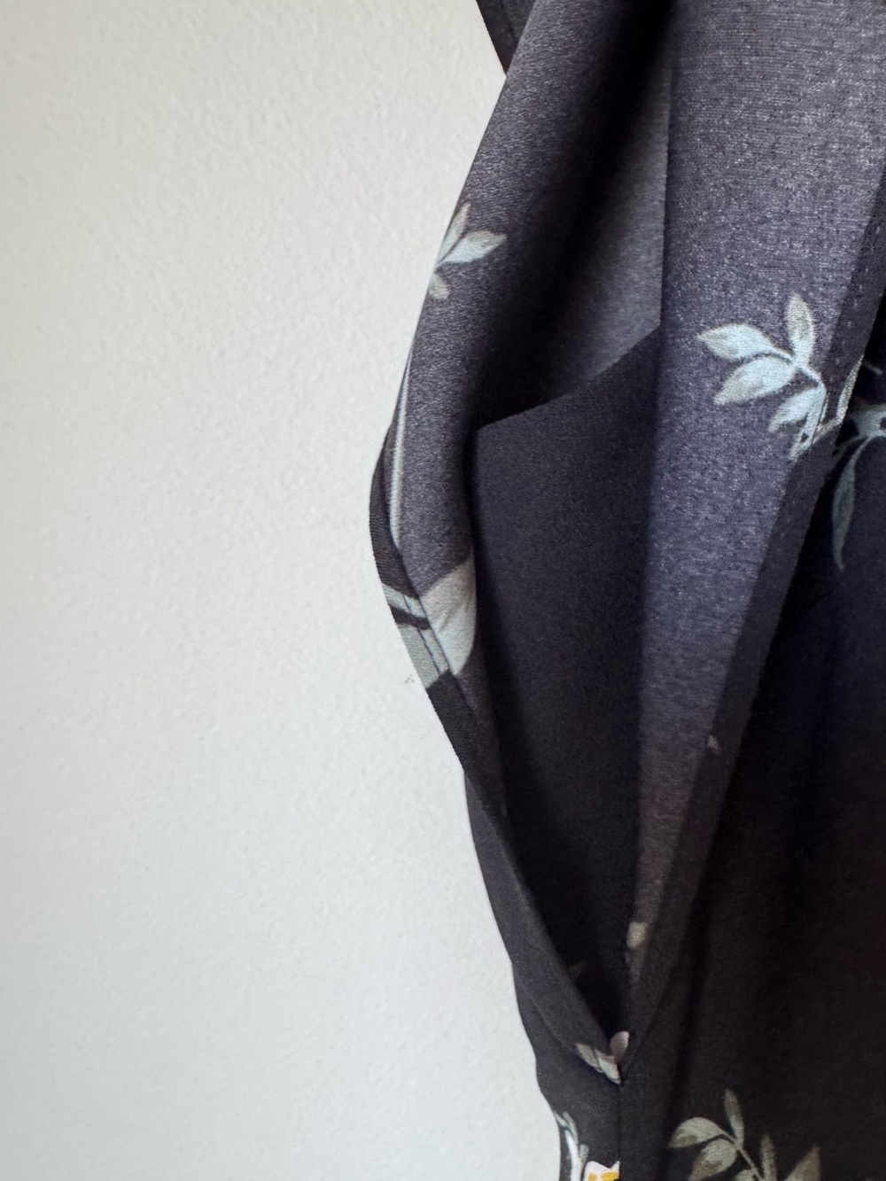 LOFT outlet Black Tea Length Dress with Yellow Floral Print - Picture 7 of 10